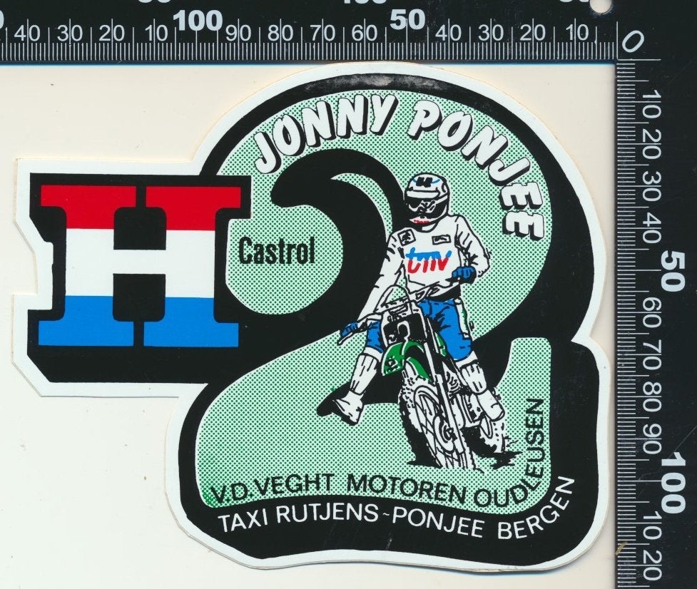Sticker: Jonny Ponjee - Van de Vegt Motoren Oudleusden, Verzenden, Zo goed als nieuw, Auto of Motor