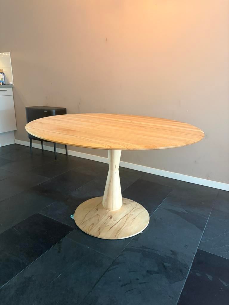 Sav&Okse Volante Tafel Rond 120 Beuken geolied Machinekamer, Huis en Inrichting, Tafels | Eettafels, Ophalen, Gebruikt, Rond, Vier personen