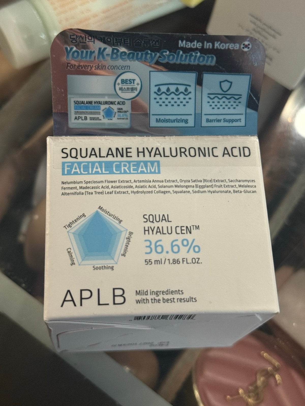 APLB Squalane Hyaluronic Acid Gezichtscrème 55ml, Verzenden, Nieuw, Gehele gezicht, Verzorging