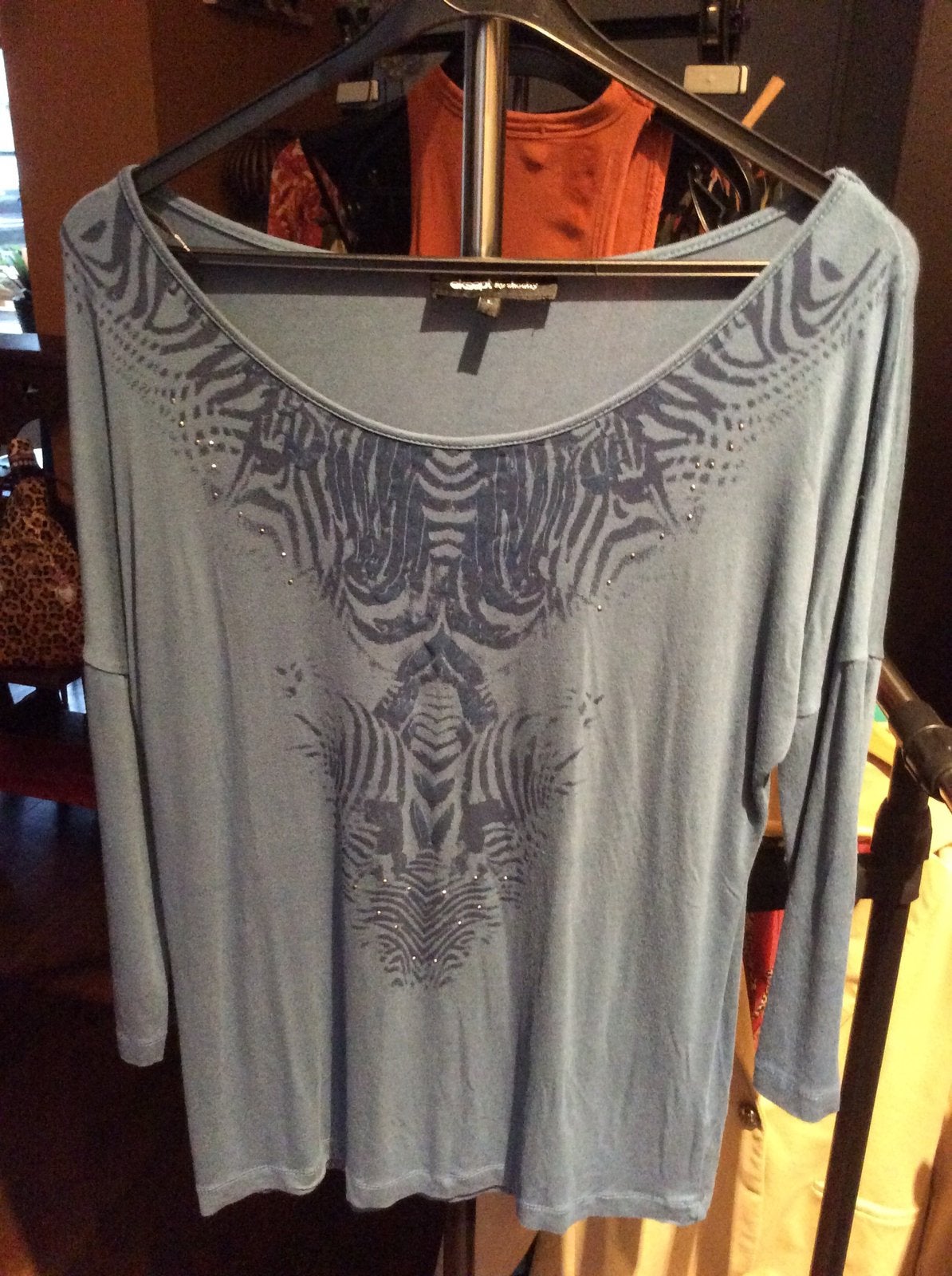 Shirt l blauw met opdruk, eksept, Ophalen of Verzenden, Zo goed als nieuw