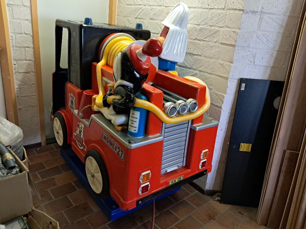 Kiddy ride Woody Woodpecker brandweerauto, Verzamelen, Ophalen, Gebruikt