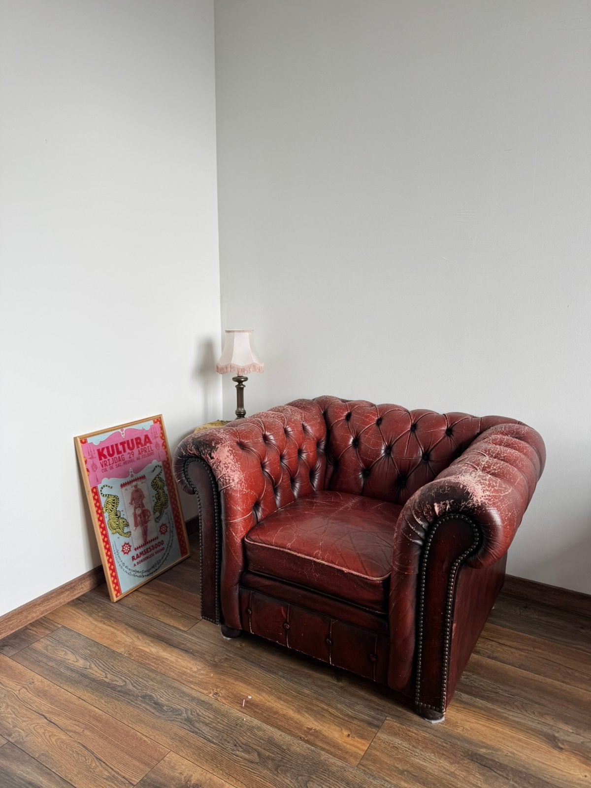 Chesterfield stoel GRATIS OPHALEN, Ophalen, Eenpersoons, 75 tot 100 cm, Zo goed als nieuw