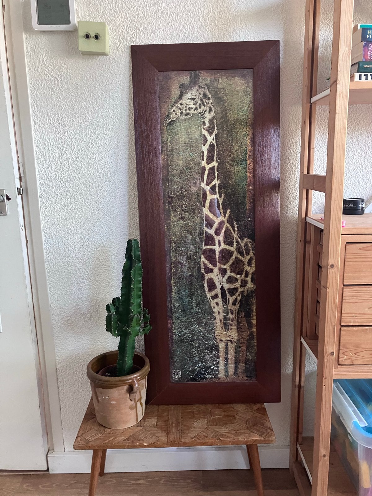 Schilderij Giraffe met lijst, Ophalen, Realistisch, Dieren, Print