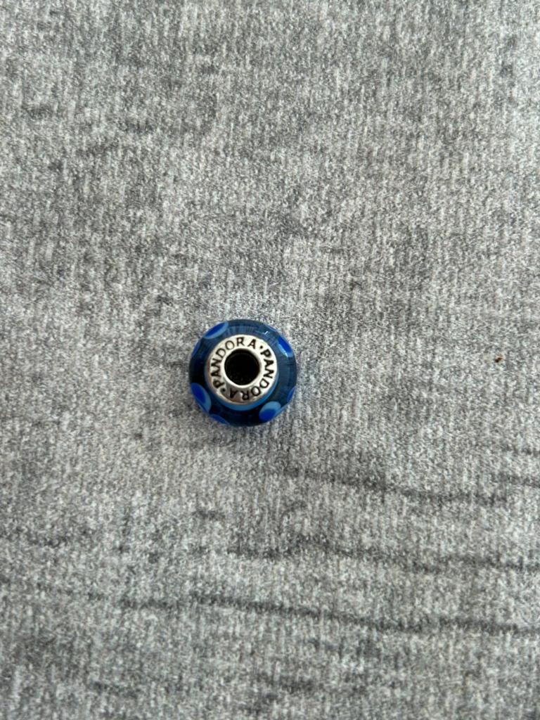 Pandora bedel blauw Murano Glas, Ophalen of Verzenden, Zo goed als nieuw, Glas of Kristal, Pandora