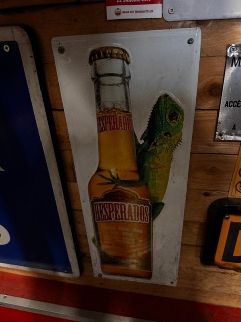 reclame bord desperado, Ophalen, Zo goed als nieuw, Reclamebord
