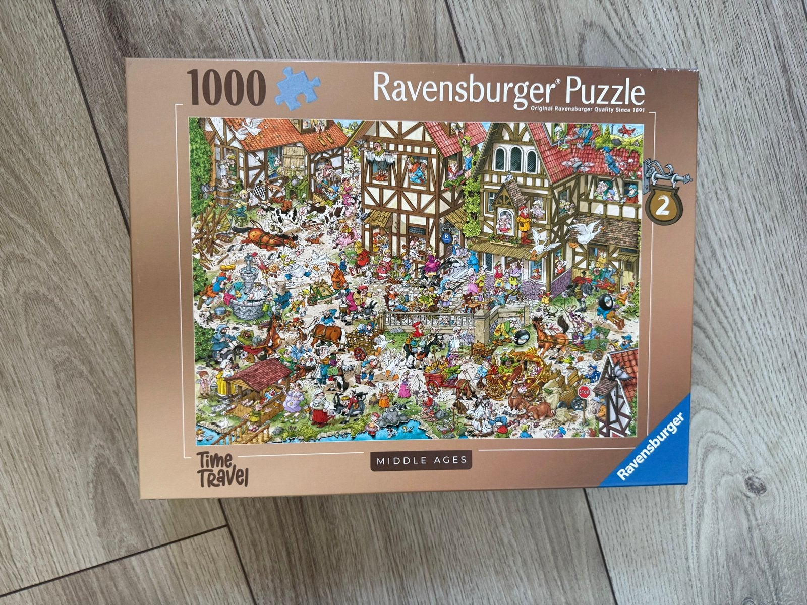 Ravensburger Legpuzzel 1000 stukjes - Time Travel Middle Age, Ophalen of Verzenden, 500 t/m 1500 stukjes, Zo goed als nieuw, Legpuzzel