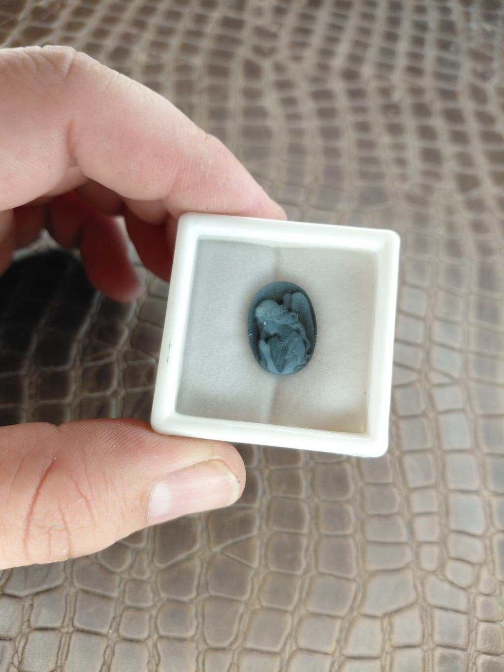 Antieke engel camee ring steen, Ophalen of Verzenden