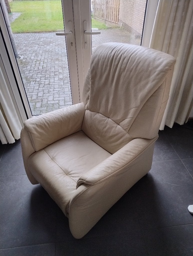 Elektrische leder fauteuil, Ophalen, Gebruikt, 50 tot 75 cm, Leer