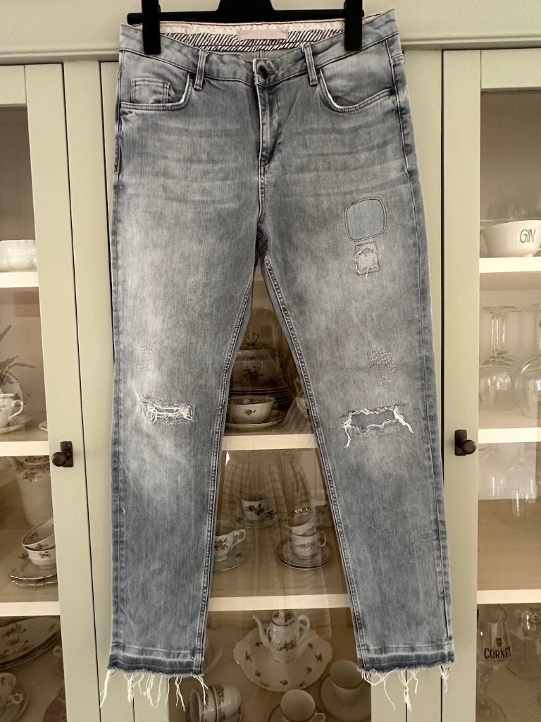 jeans Yaya broek grijs maat 40  zgan, Ophalen of Verzenden, Zo goed als nieuw, Yaya, W28 - W29 (confectie 36)