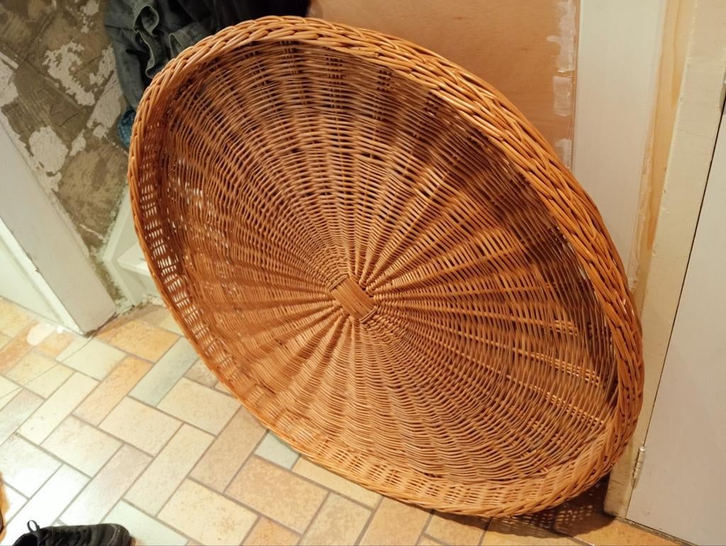 Grote rotan mand, 104 cm doorsnede - ideaal voor buffet, Ophalen, Gebruikt, Mand, Rond