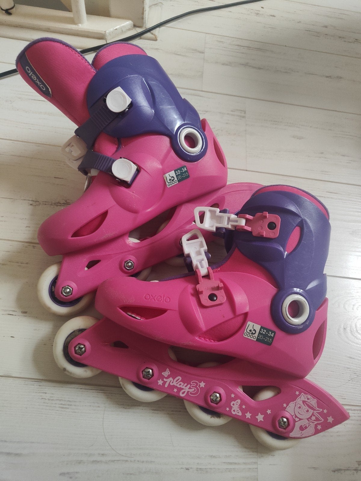 Oxelo Play 3 rolschaatsen - verstelbaar maat 32-34, Ophalen of Verzenden, Verstelbaar, Gebruikt, Kinderen