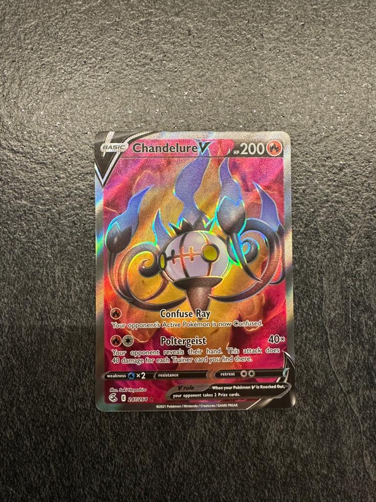 Chandelure V Full Art Pokémon Kaart, Ophalen of Verzenden, Zo goed als nieuw, Losse kaart, Foil