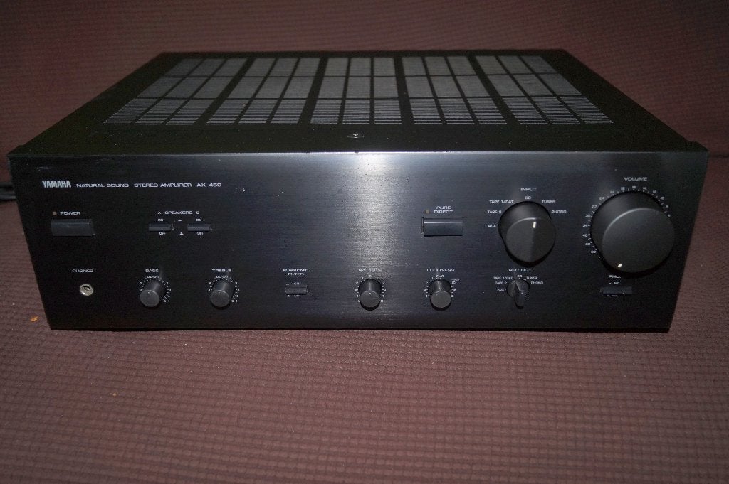 YAMAHA AX-450 versterker met garantie, Gebruikt, Yamaha, Ophalen of Verzenden, 120 watt of meer