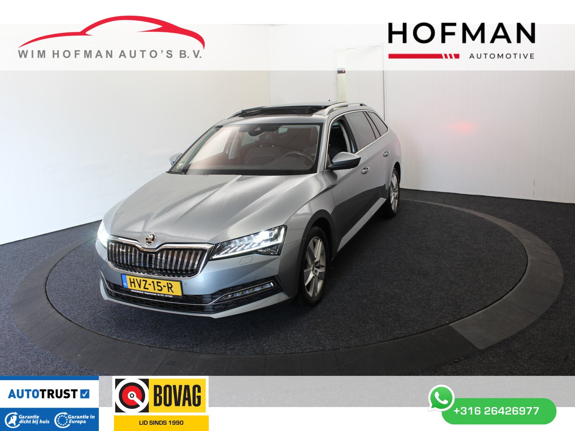 Skoda Superb Style 360ºCam Pano El Trekh+aKlep Canton Leder, Auto's, Skoda, Gebruikt, 4 cilinders, Met garantie (alle), Adaptive Cruise Control