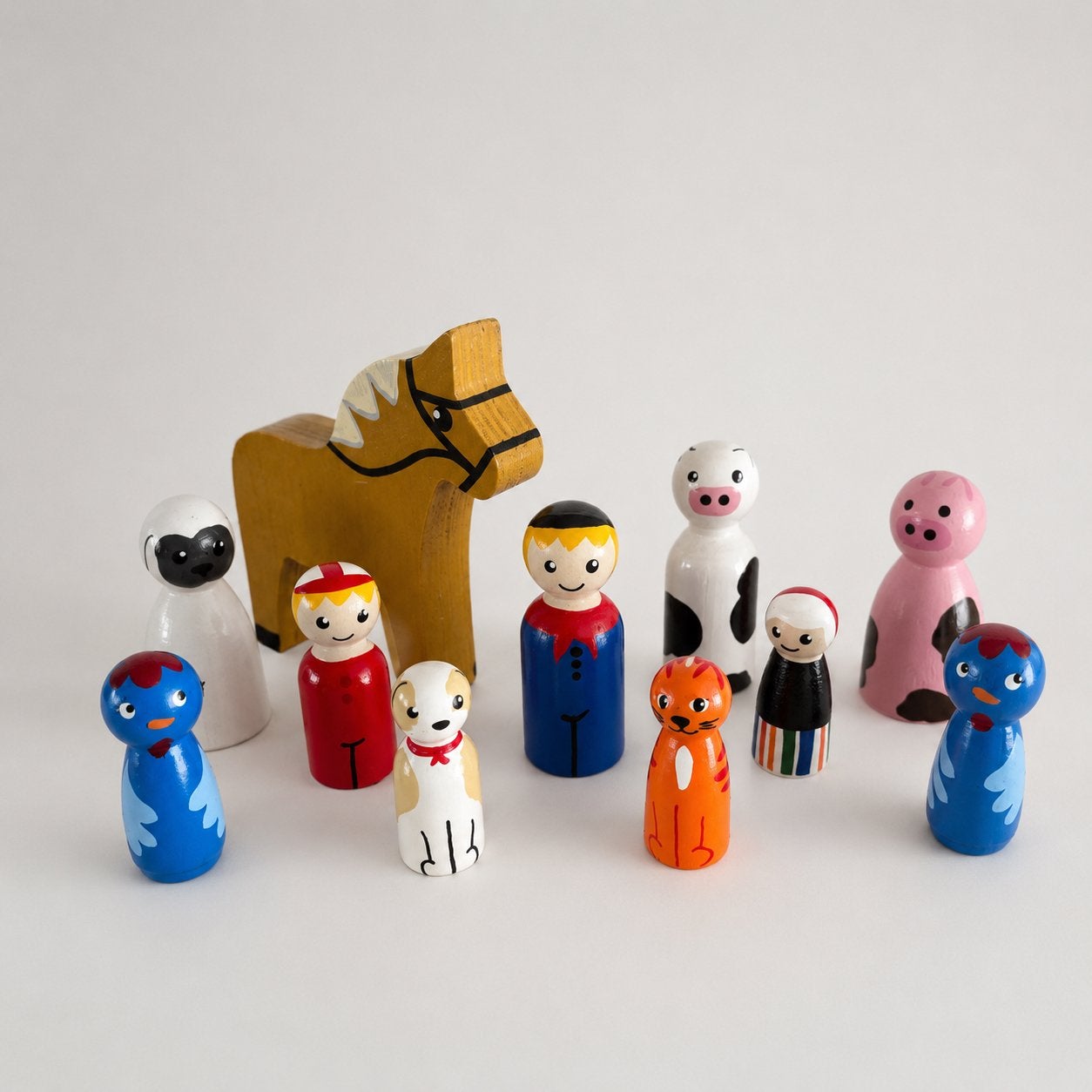 Houten Boer Boris pegdolls, Kinderen en Baby's, Overige typen, Nieuw, Ophalen of Verzenden, Mies en Hout