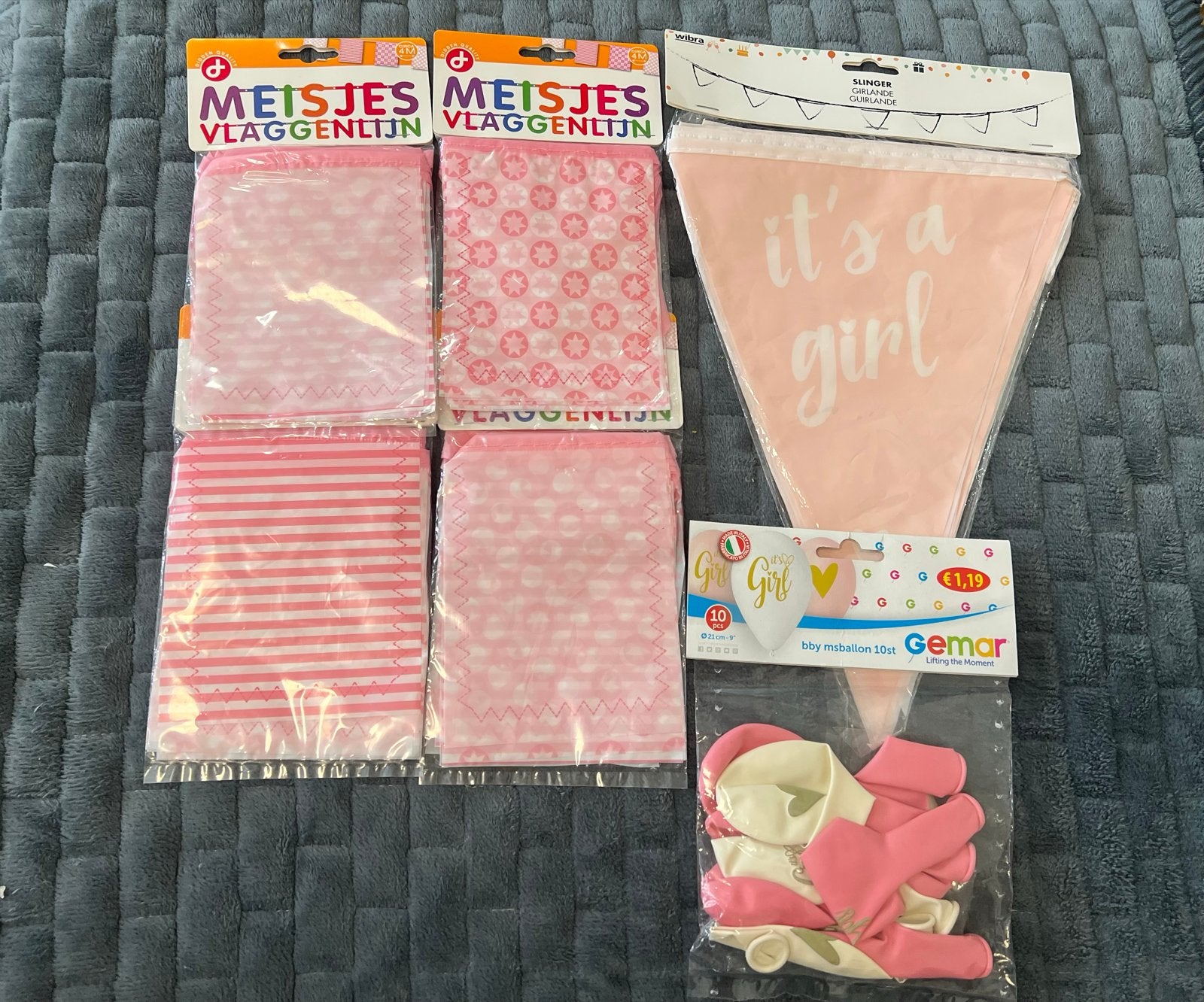 Babyshower - kraamfeestdecoratie pakket - It's a girl, Ophalen of Verzenden, Nieuw, Versiering, Geboorte of Huwelijk