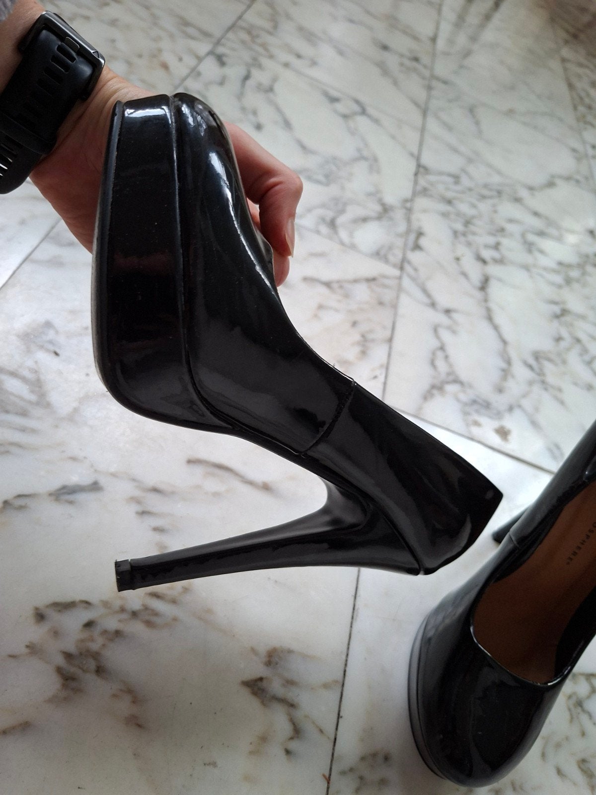 Zwarte lakleren pumps met hoge hakken - Maat 39, Ophalen, Atmosphere, Zwart, Schoenen met hoge hakken