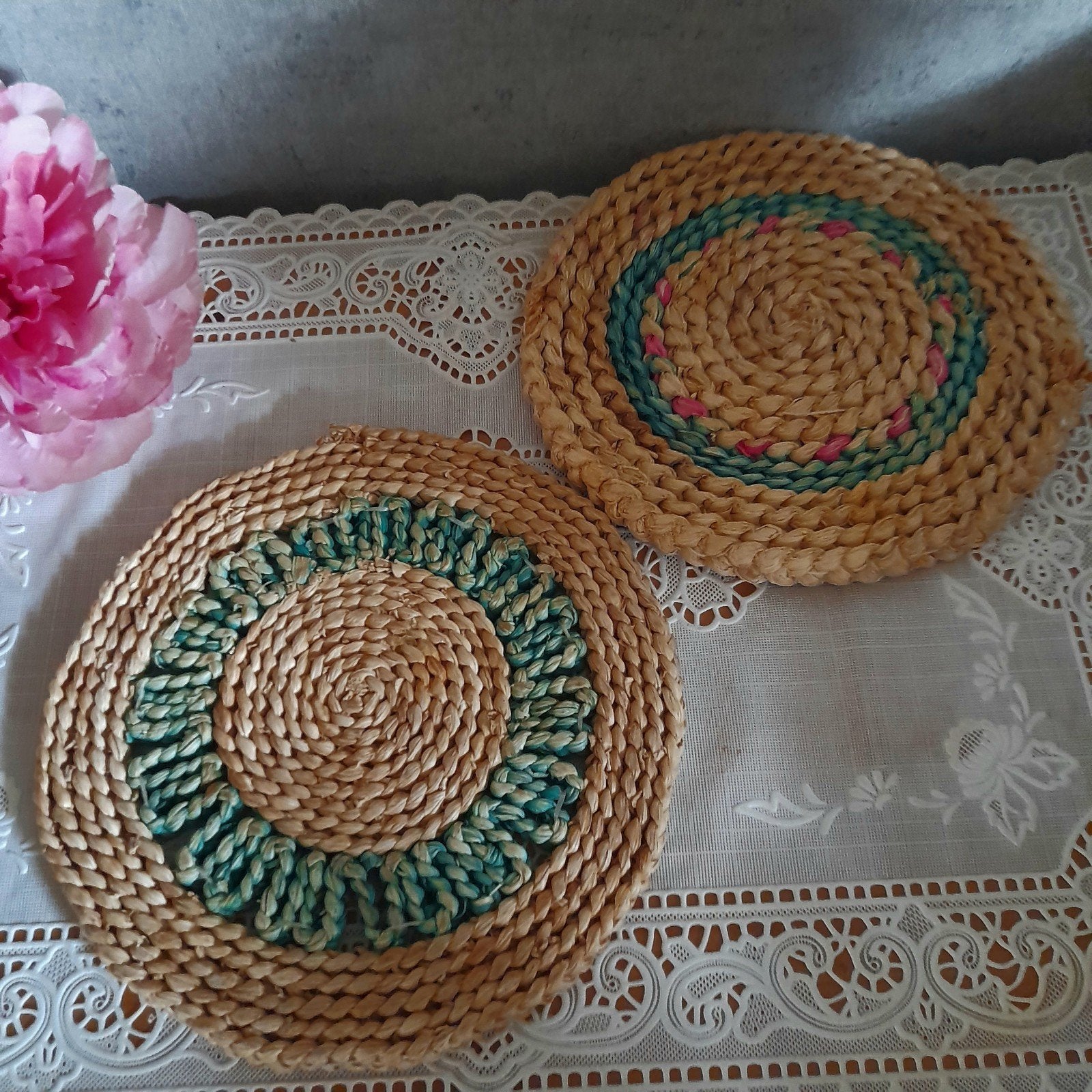 2 Retro vintage onderzetters NR b, Huis en Inrichting, Ophalen of Verzenden