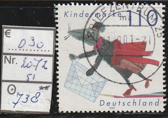 Bund Kindermarke '99 Zegel Blok 51 Michel 2072 Nr.738g, Verzenden, 1990 tot heden, Gestempeld