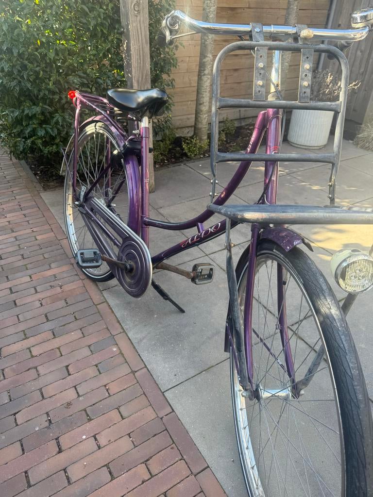 Paarse Aldo damesfiets met voordrager, Fietsen en Brommers, Fietsen | Dames | Damesfietsen, 50 tot 53 cm, Ophalen, Overige merken