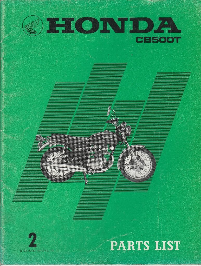 Honda CB500 T Parts List (4541) motor, Verzenden, Honda