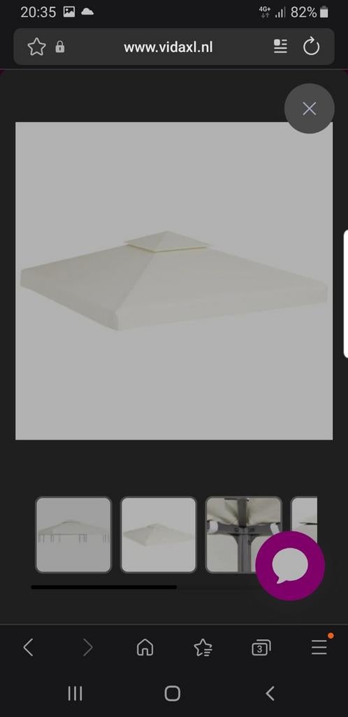 Prieel doek nieuw 3x3, Tuin en Terras, Ophalen