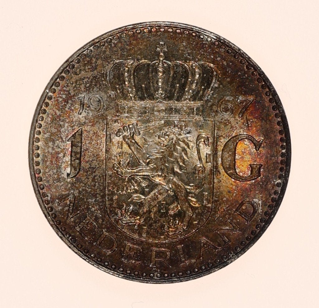 1967 1 Gulden Juliana UNC, 1 gulden, Koningin Juliana, Verzenden, Zilver