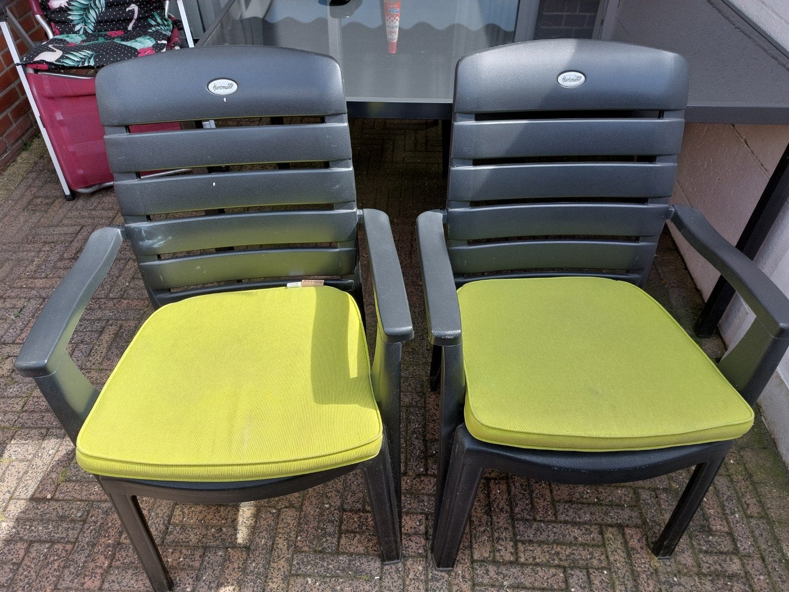 4 hartman kuipstoelen, Ophalen, Gebruikt, Kunststof