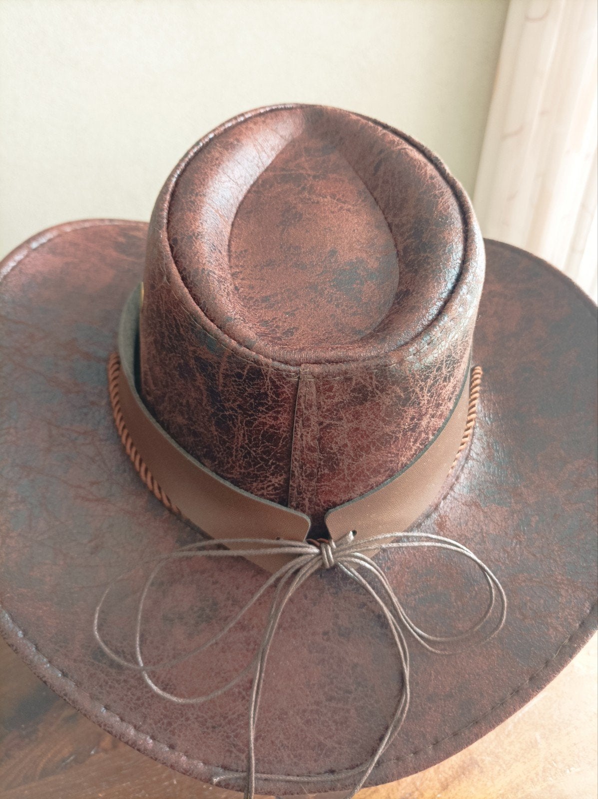 Western Hoed Cowboyhoed Cowgirl Hoed Leather Look 59 cm, Ophalen of Verzenden