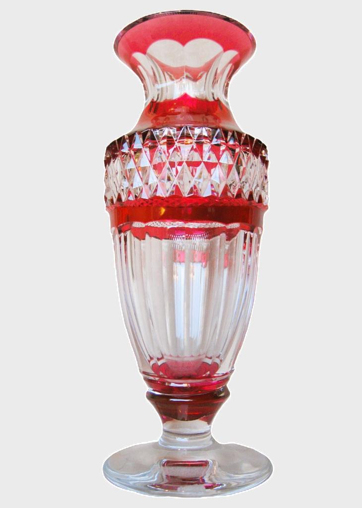 Val Saint Lambert vaas met ronde voet 31cm., Ophalen