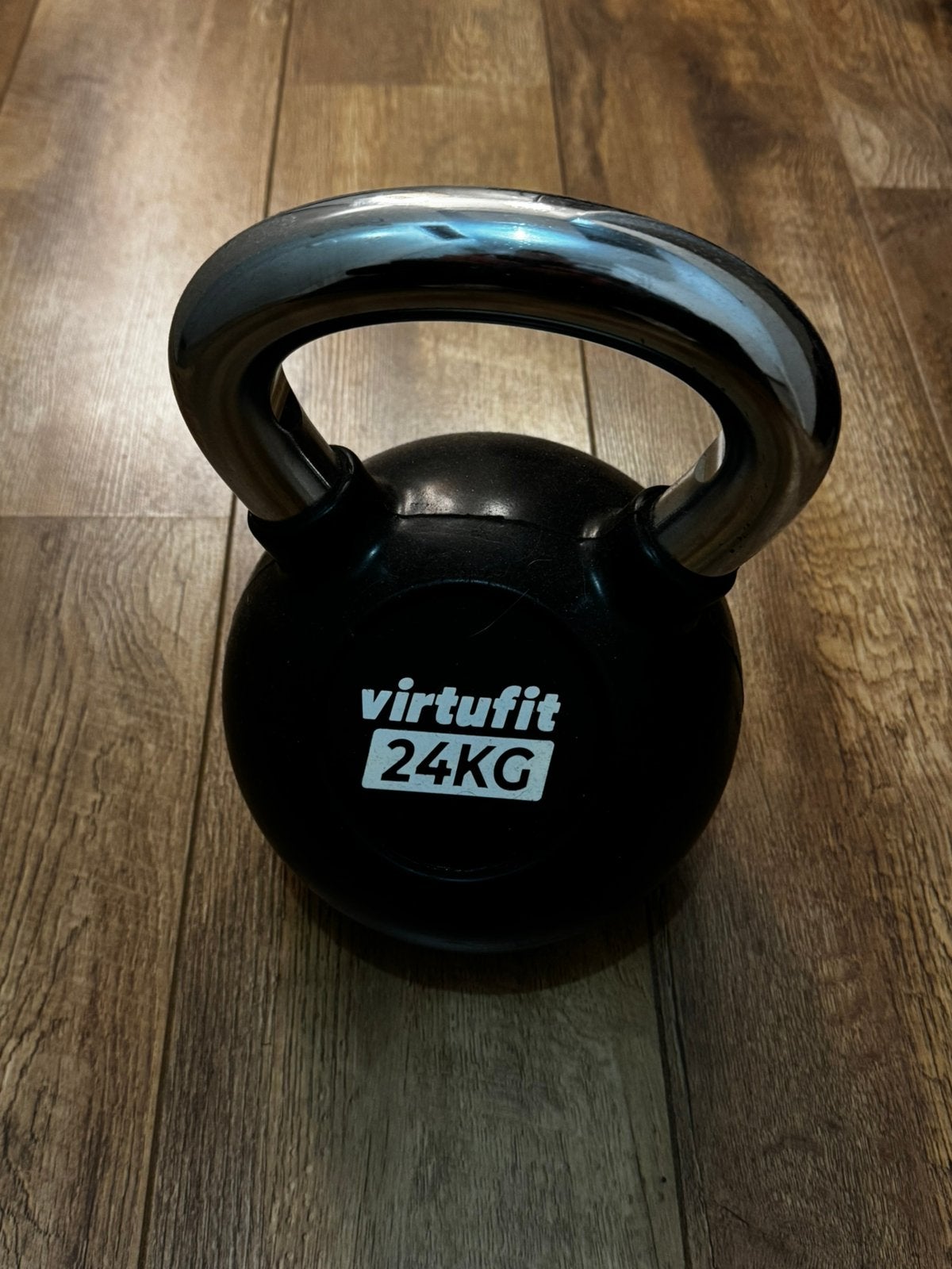 Virtufit 24 kg kettlebell pro chroom gietijzer rubber, Ophalen of Verzenden, Zo goed als nieuw, Kettlebell