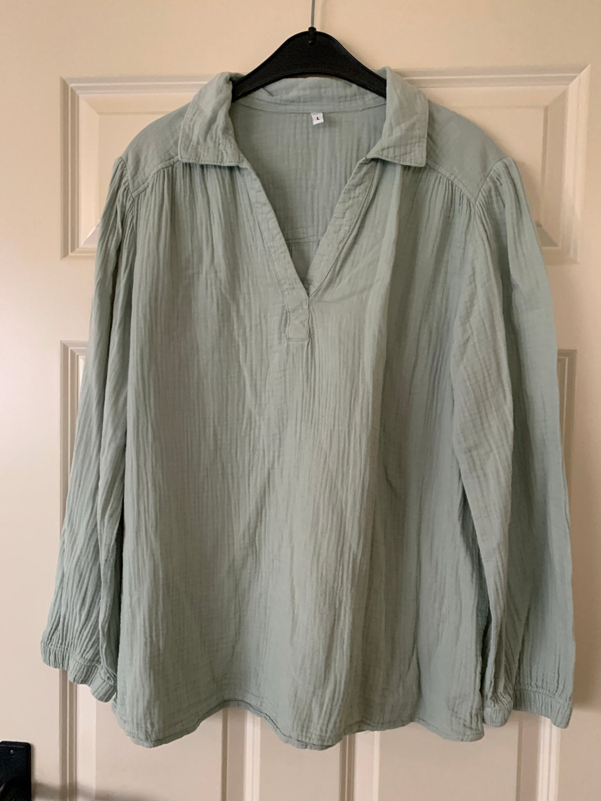 Hema katoenen blouse maat L, Ophalen of Verzenden, Zo goed als nieuw, Maat 42/44 (L), Groen