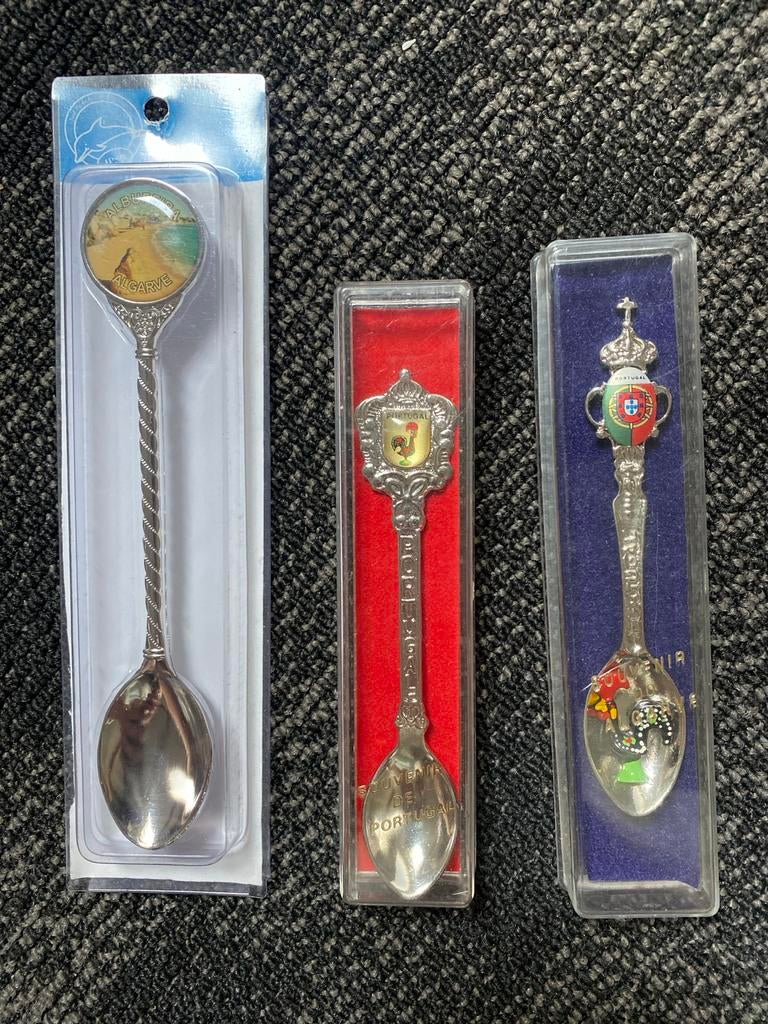 Set v 3 Souvenir lepels Portugal (oa Albufeira), Ophalen of Verzenden, Zo goed als nieuw