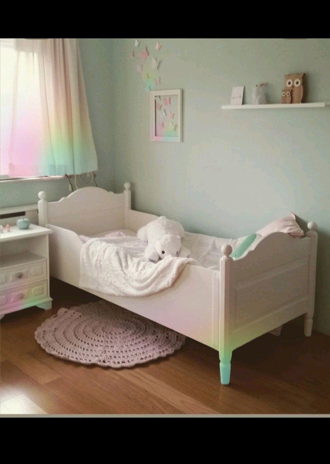 Brocante frans ledikant / kinderbed, Ophalen, Gebruikt, Eenpersoons, Wit