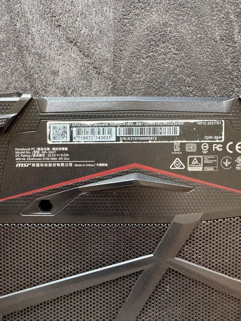 MSI gaminglaptop GL65 Leopard 10SDR, Gebruikt, 2 tot 3 Ghz, Gaming, SSD