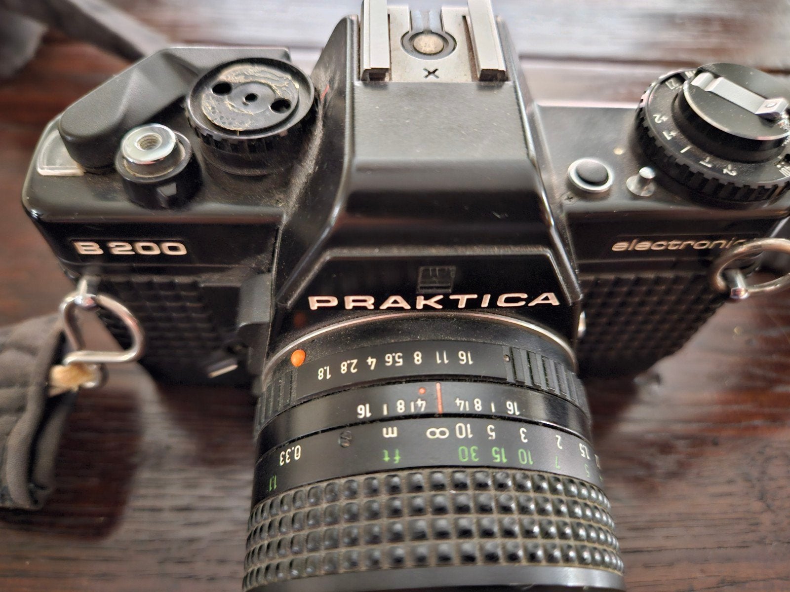 Praktica camera B200 elektronic met 50 mm lens, Ophalen of Verzenden, Spiegelreflex, Overige Merken