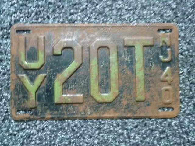 Kentekenplaat licenseplate New Jersey 1940 USA, Verzenden, Gebruikt, Auto's