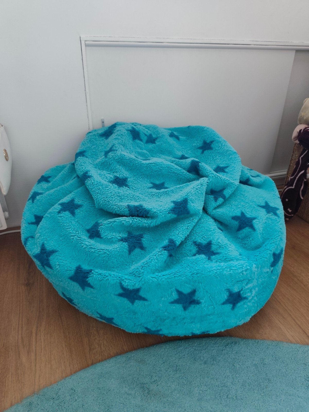 Zitzak XL Fluffy Stars - Sitting Point - Turquoise, Huis en Inrichting, Zitzakken, Ophalen of Verzenden, Zo goed als nieuw, Blauw