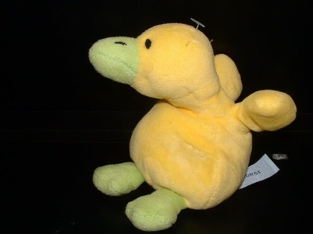 HAPPY HORSE EEND DUCK KWESIE NR1 VELOURS GEEL MET, Kinderen en Baby's, Speelgoed | Knuffels en Pluche, Verzenden, Nieuw, Overige typen