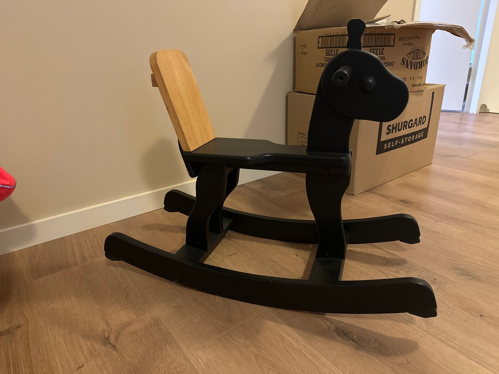 Houten hobbelpaard met afneembare beugels, Ophalen, Gebruikt, Rij- of Hobbelspeelgoed