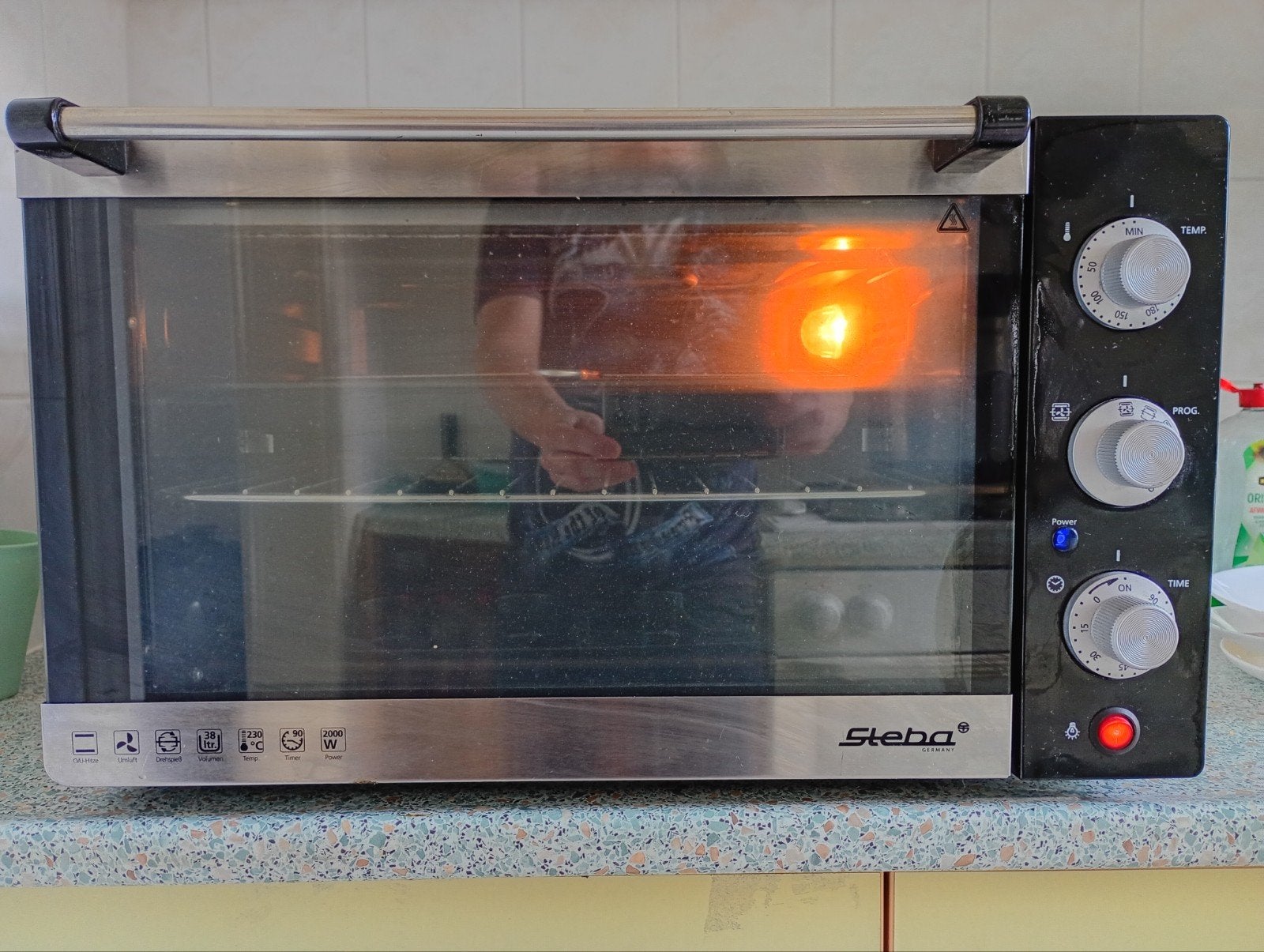 Steba KB41 Mini-oven met hetelucht en grill - 2000W, Ophalen of Verzenden, Hete lucht, Draaiplateau, Minder dan 45 cm