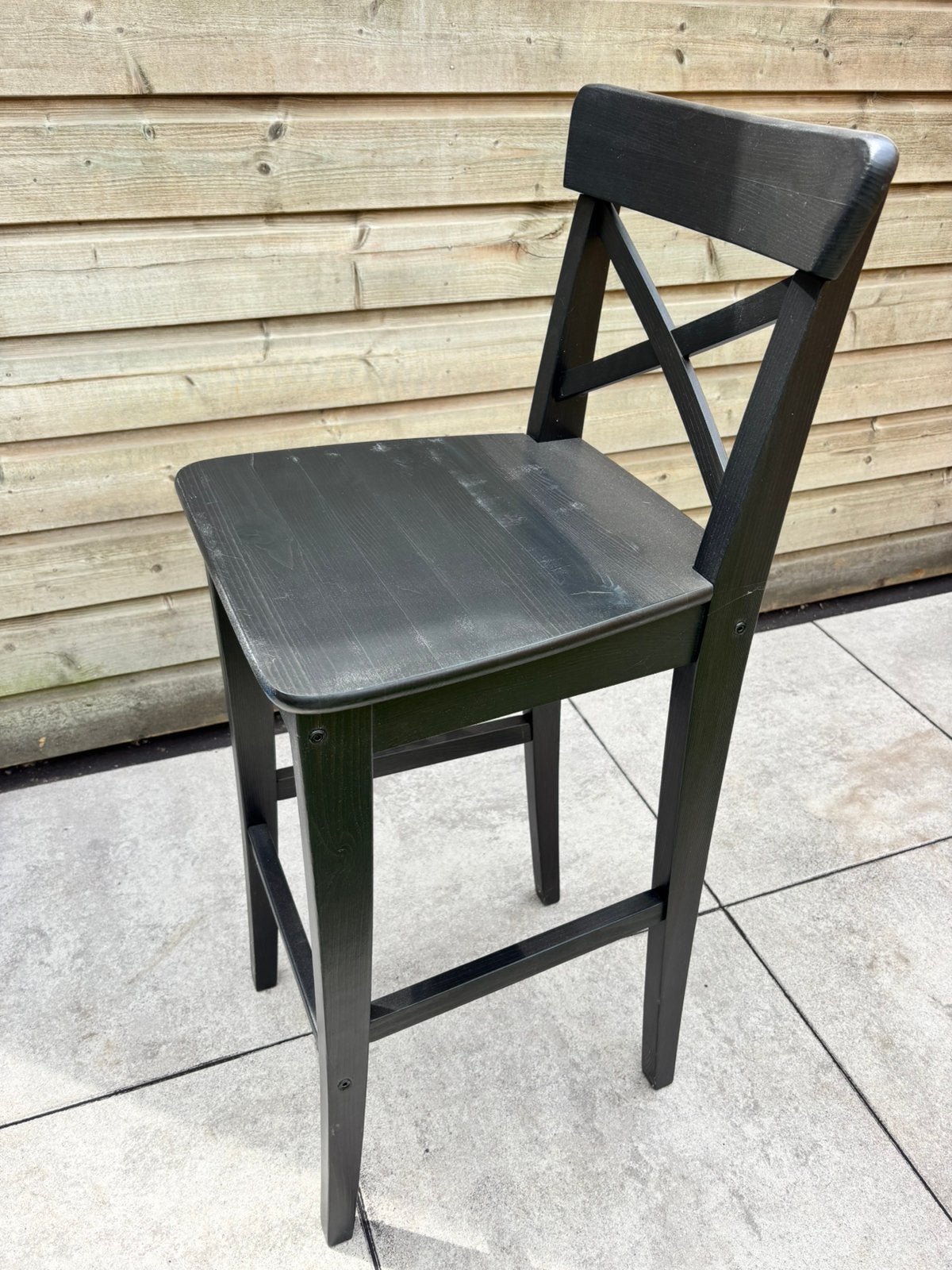 2x barkruk Ingolf Ikea, Huis en Inrichting, Barkrukken, Ophalen, Gebruikt, 90 cm of meer, Hout