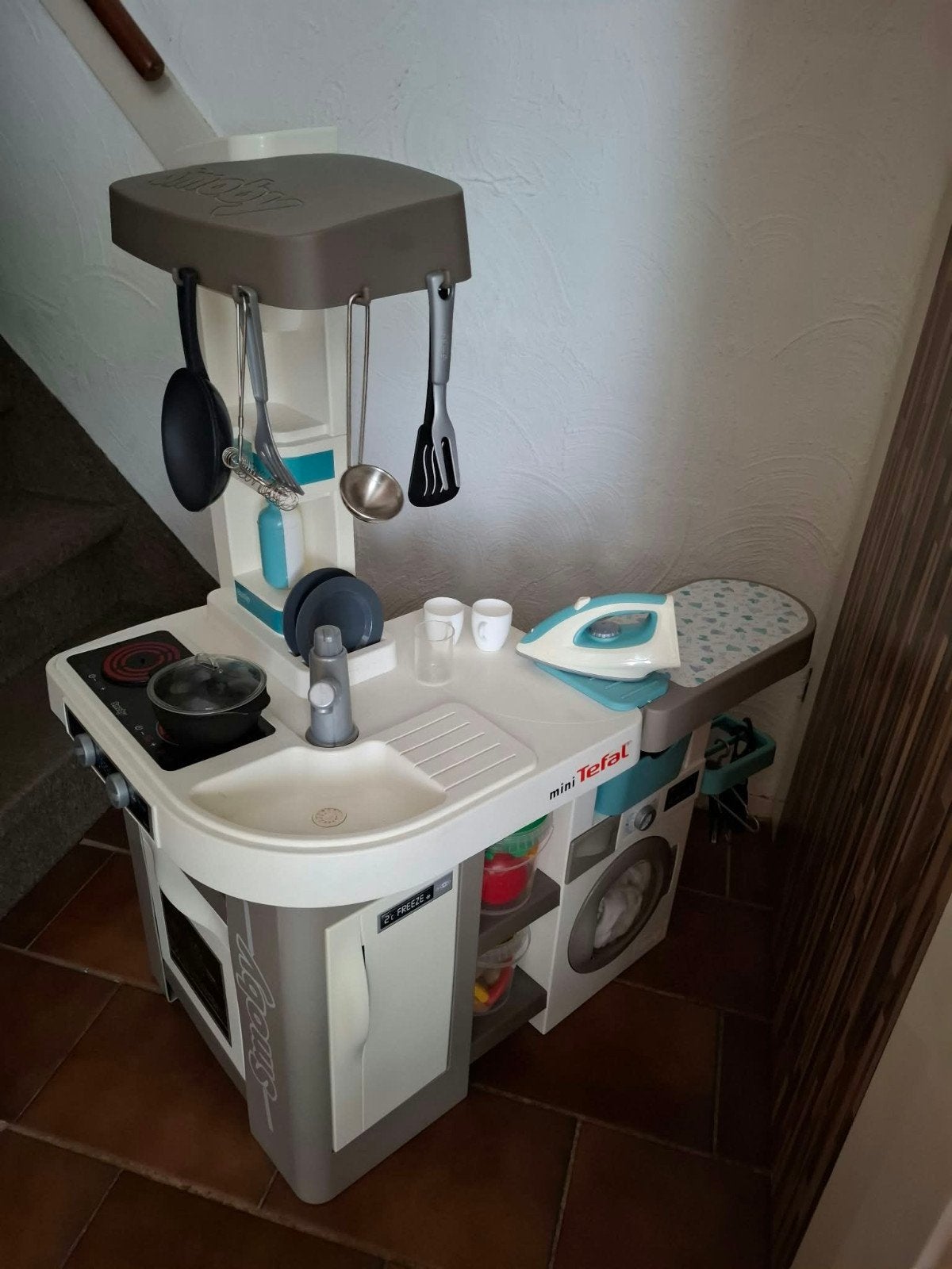 Smoby Mini Tefal Keuken met Strijkplank en Wasmachine, Ophalen, Zo goed als nieuw, Jongen of Meisje