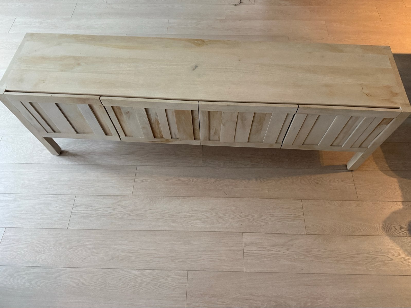 TV-meubel Ciborro Naturel - 180x55x40 cm, 150 tot 200 cm, Ophalen of Verzenden, Zo goed als nieuw, Minder dan 100 cm
