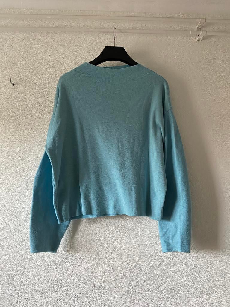 blauwe boothals trui, H&M, Blauw, Maat 42/44 (L), Ophalen of Verzenden