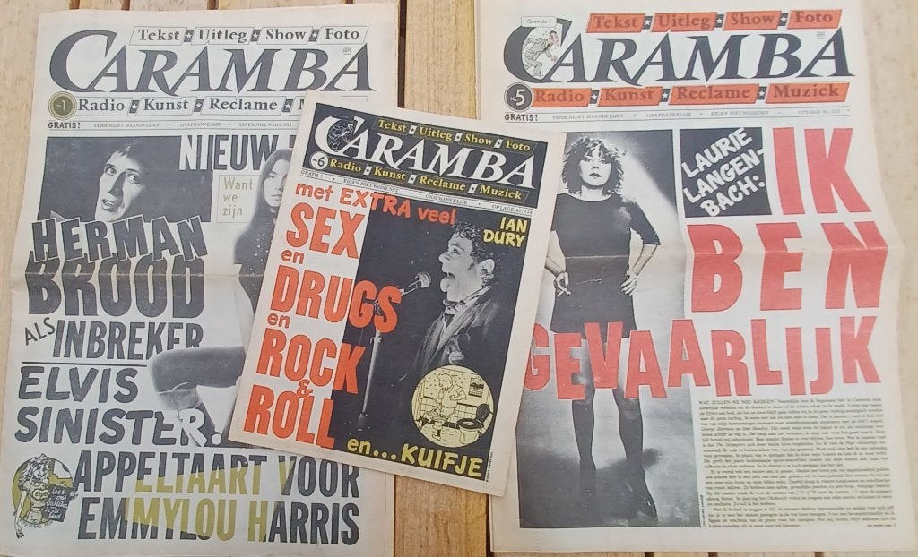 3 x CARAMBA// 1977// Talking Heads/Herman Brood/Ian Dury, Ophalen of Verzenden, 1980 tot heden, Tijdschrift