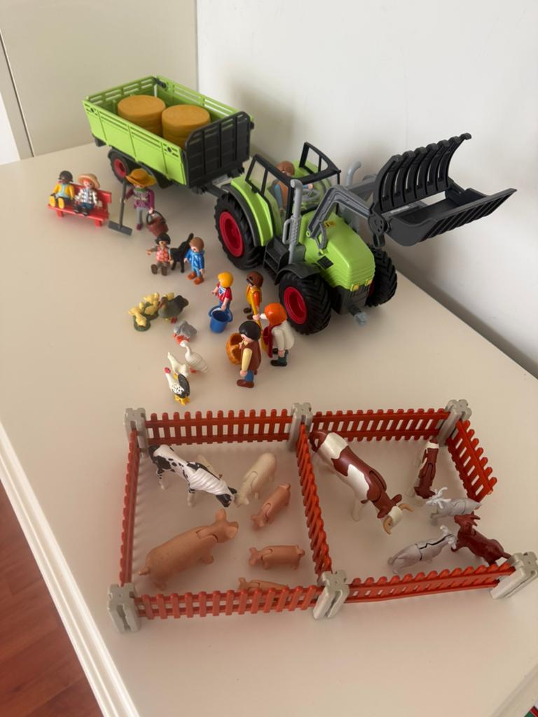 Playmobil Tractor met aanhanger, figuren en dieren, Ophalen, Gebruikt