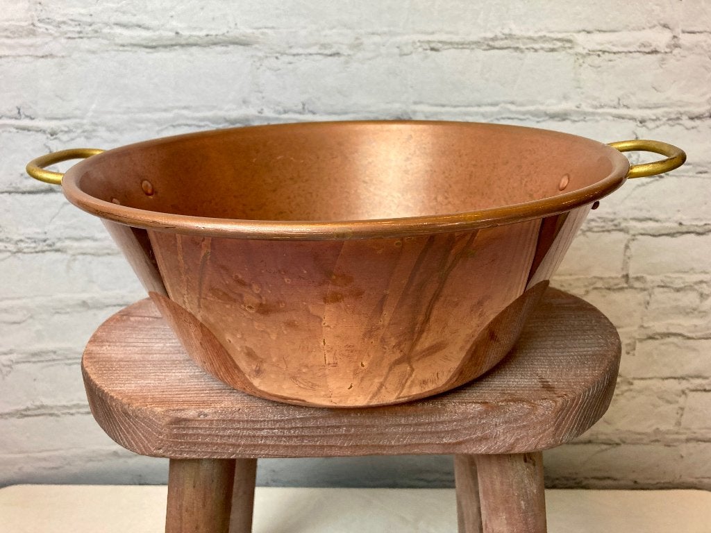 Franse koperen jampan / confiturepan Ø 36 cm – Vintage, Ophalen of Verzenden, Zo goed als nieuw, Koper, Overige typen