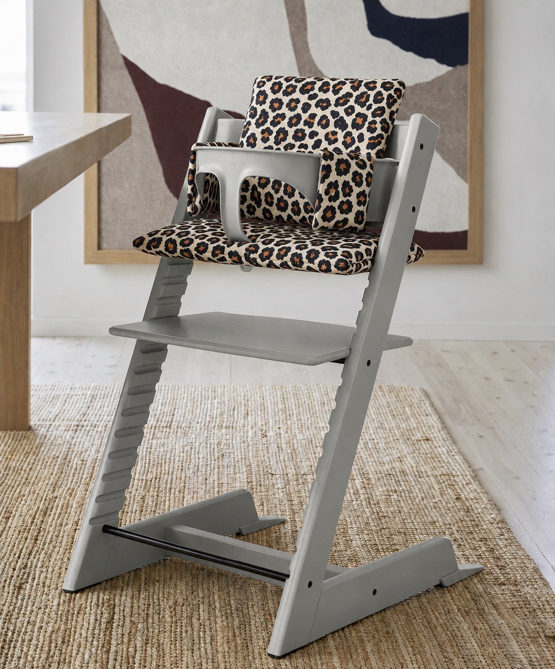 Nieuw! Nieuw! Panterprint Stokke Tripp Trapp stoel kussenset, Stoelverkleiner, Ophalen of Verzenden, Zo goed als nieuw, .
