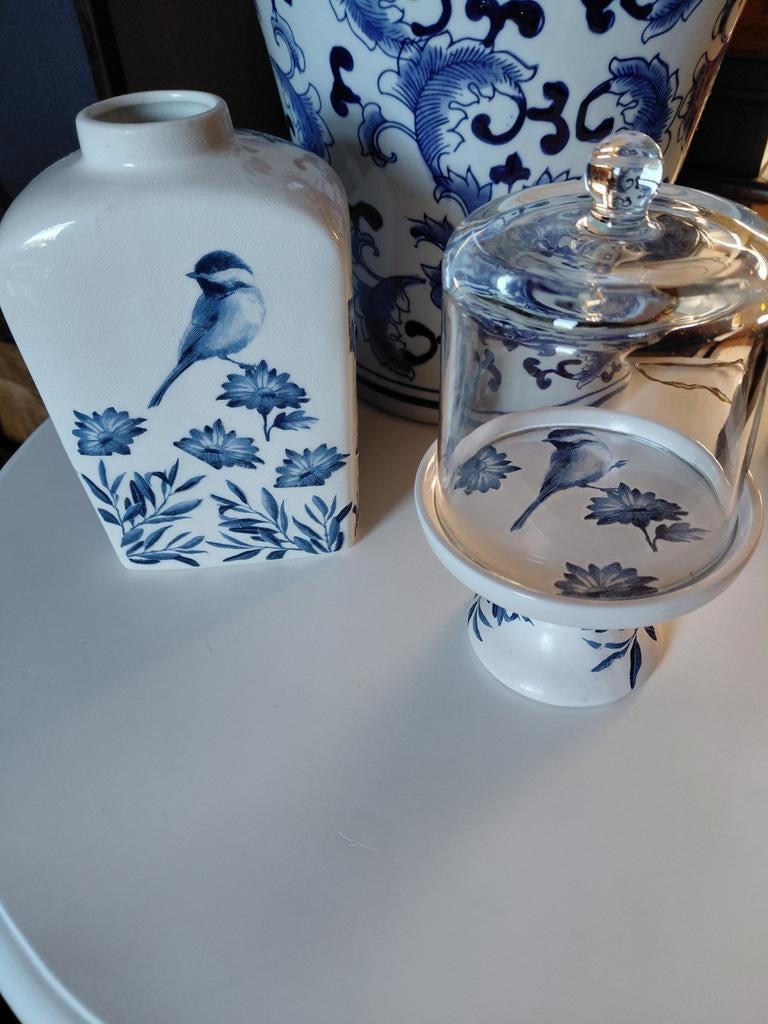 Delftsblauw Heinen stijl mees pimpelmees stolpje, Ophalen